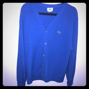 Vintage Izod Lacoste Cardigan Size XL Royal Blue